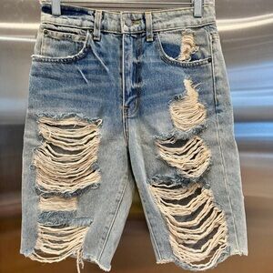Like NEW Carmar LF Denim Shorts Jorts Distressed Mid-length Jean short